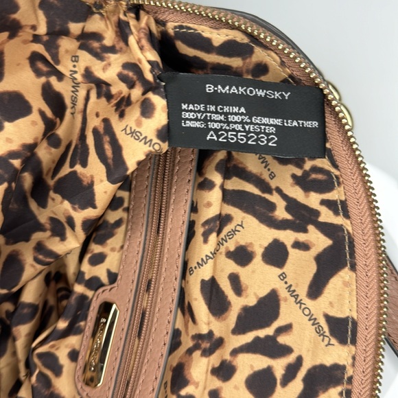 B. Makowsky dusty rose leather double chain strap satchel - Picture 9 of 16